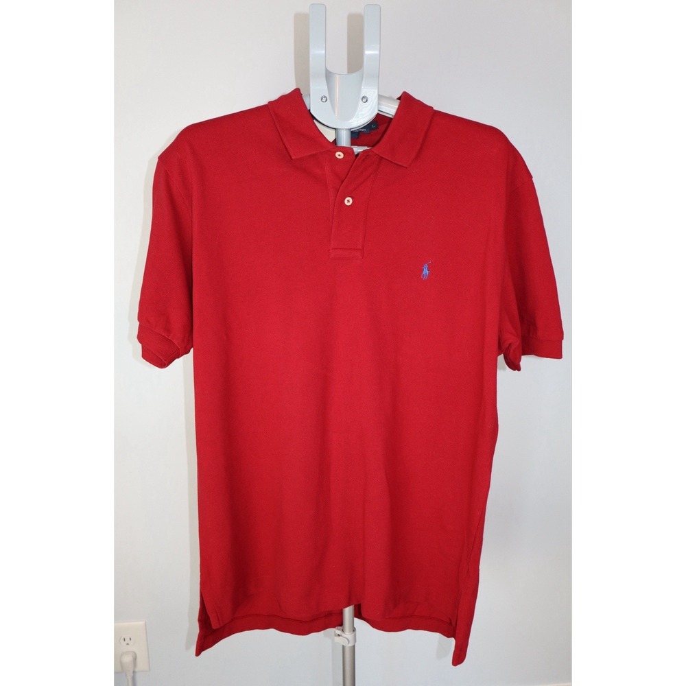 NWT Polo Ralph Lauren Men's Large Red Pique Short Sleeve Polo